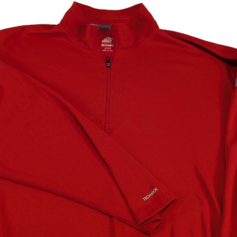 The Eastern Mountain Sports 2XL Men's Tech Wick 1/4-Zip Pullover Base Layer Red gallery