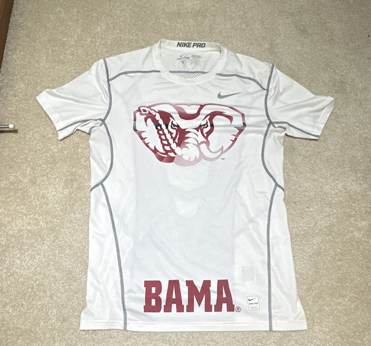 Men's Nike Pro Dri-FIT Compression Tee M Alabama Crimson Tide CFP Team Issued gallery