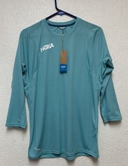 Hoka One One Glide 3/4 Sleeve Running Shirt Blue Slim Fit Men’s Size Small