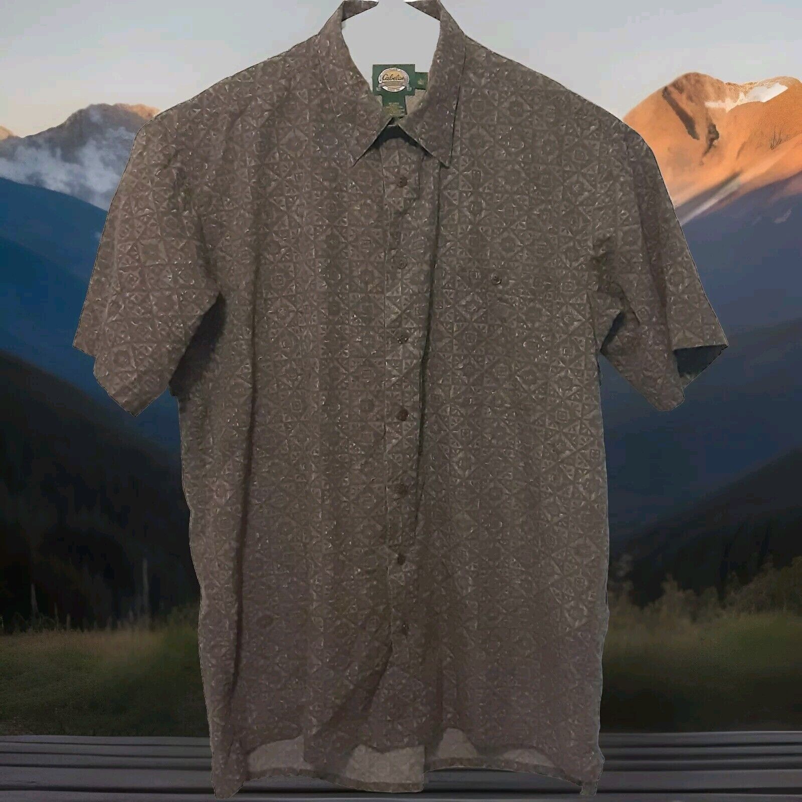 Cabelas Outdoor Gear Mens L Tall Green Vented Short Sleeve Fishing Hunting gallery