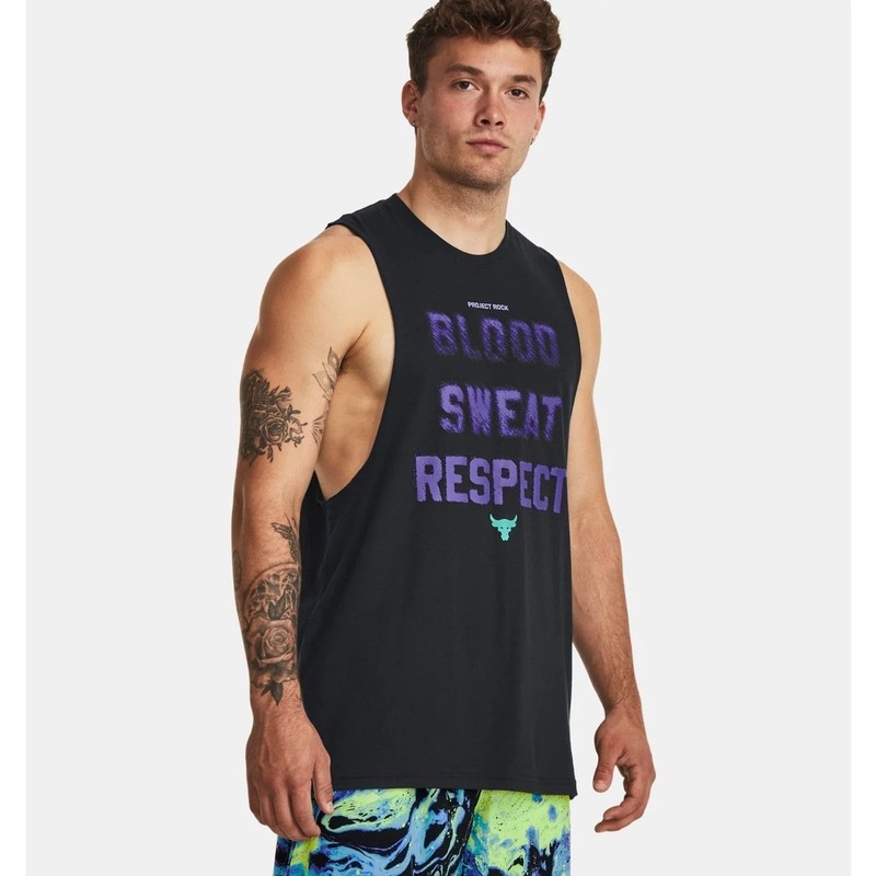 Under Armour Project Rock Blood Sweat Respect Tank gym T-Shirt 2024 Men's Medium gallery