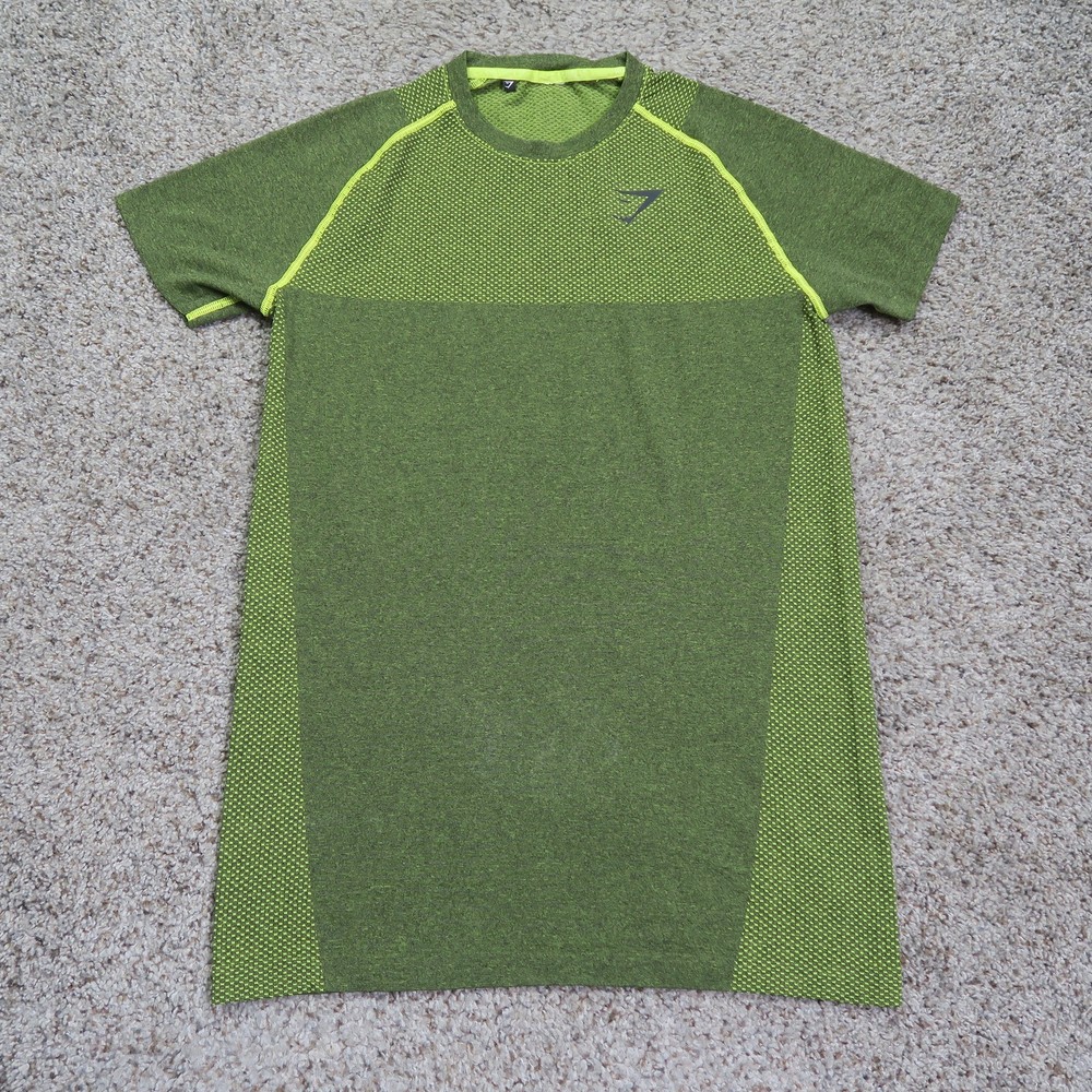 Gymshark Shirt Mens Large Green OG Phantom Seamless Performance Tee David Laird