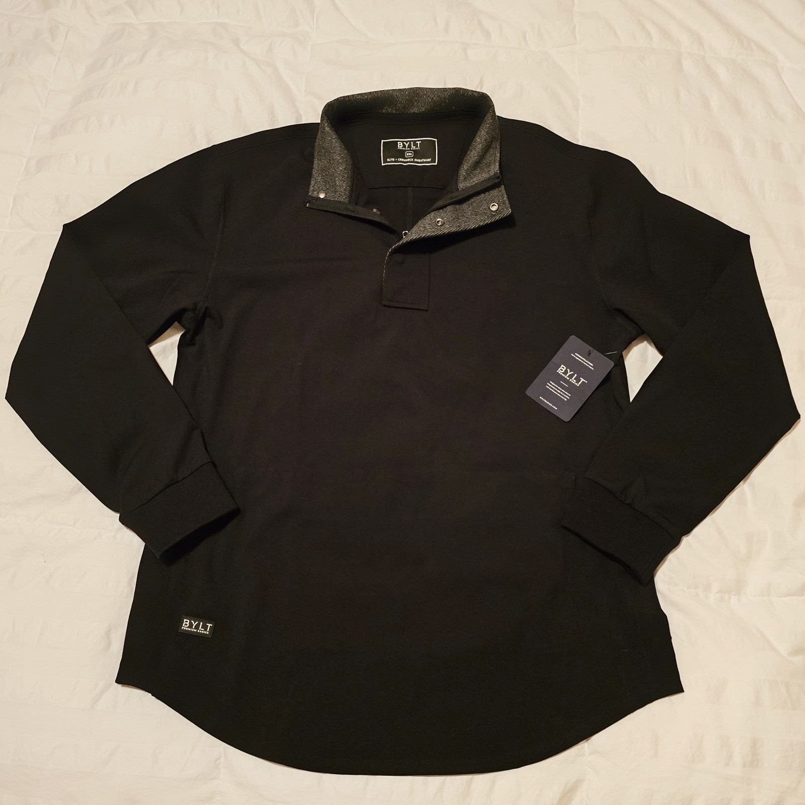 NWT Bylt Elite Crewneck Sweatshirt Performance Mens XXL Black Golf Magnetic Side gallery