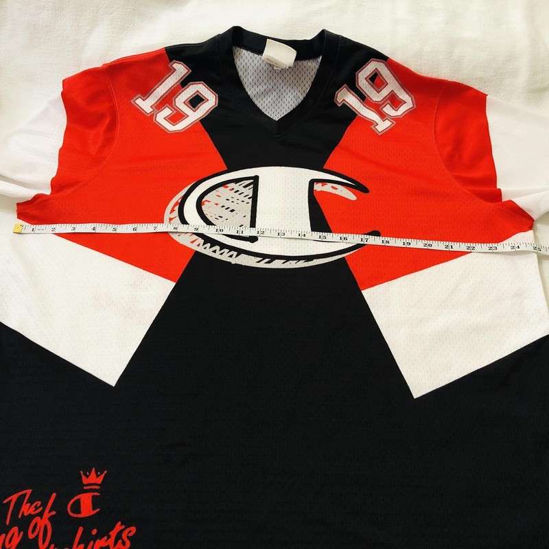 Champion Jersey Shirt Mens Large Black Red White King Of Sweatshirts Graphic VTG gallery