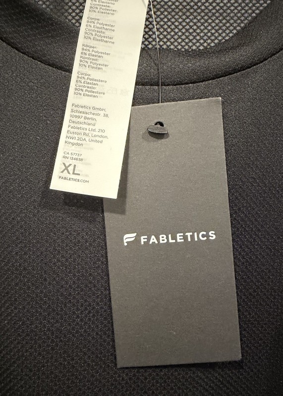 Fabletics Men's XL Black O2 Training Performance Breathable Reflective T-Shirt gallery
