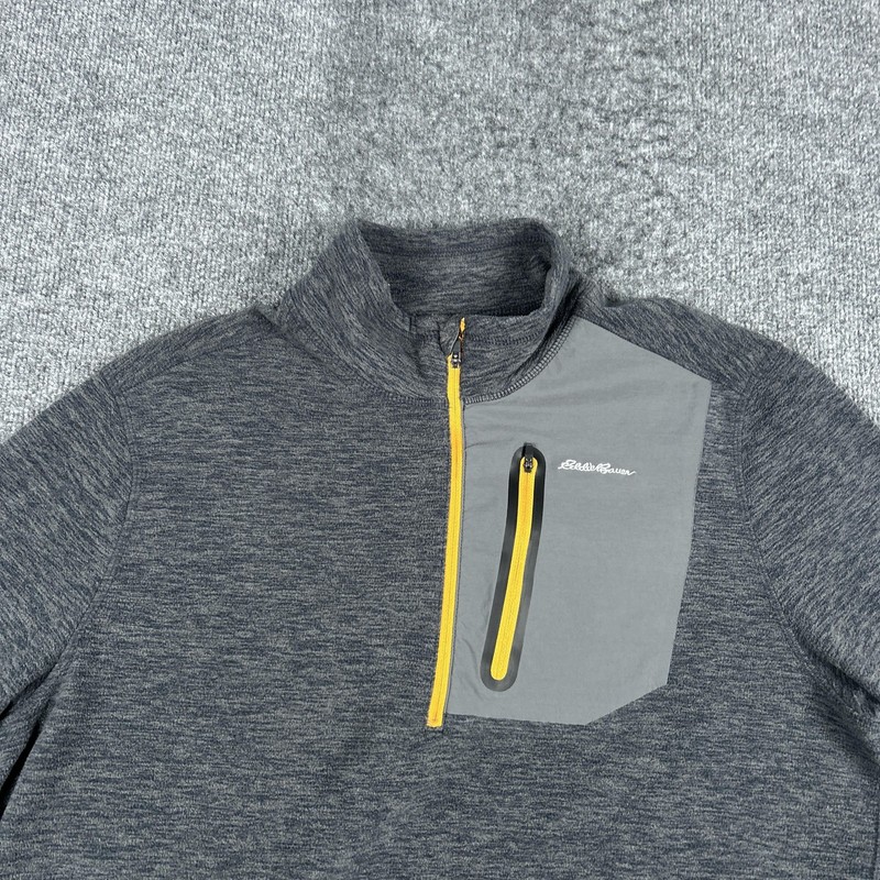 Eddie Bauer Pullover Mens XL Gray Fleece 1/4 Zip Chest Pocket Hiking Outdoor gallery