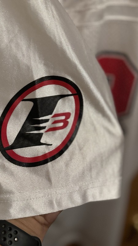 Size Small - Reebok Allen Iverson #3 Football Jersey White Red Y2K gallery