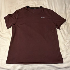 Nike Dri-FIT Men’s Burgundy Running T-Shirt M Crew Neck Lightweight Logo