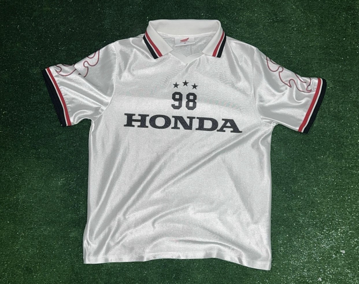 White, Red, And Black Vintage Honda 98 Soccer Jersey Size Medium gallery