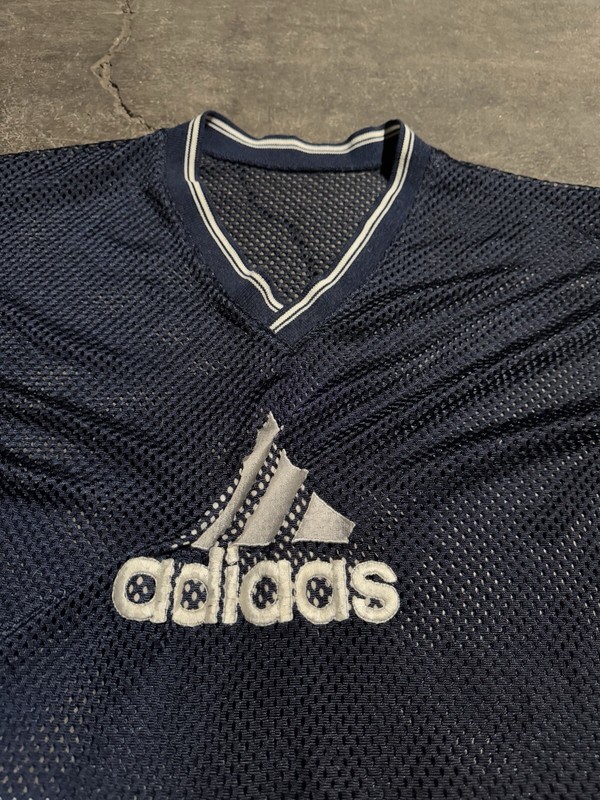 Vintage 90s Mesh Adidas Navy Blue Jersey Sportswear Mens Large gallery