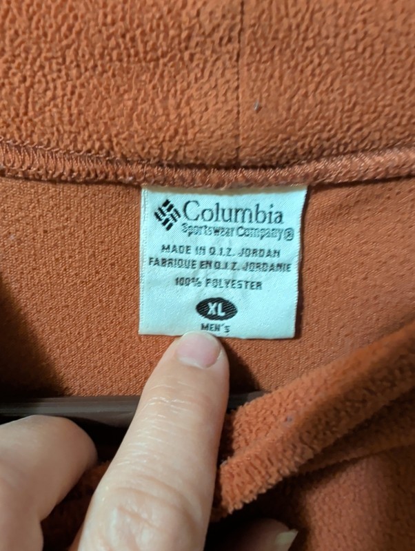 Columbia Men's Fleece Mock Neck Pullover Top Rust Burnt Orange Long Sleeve gallery