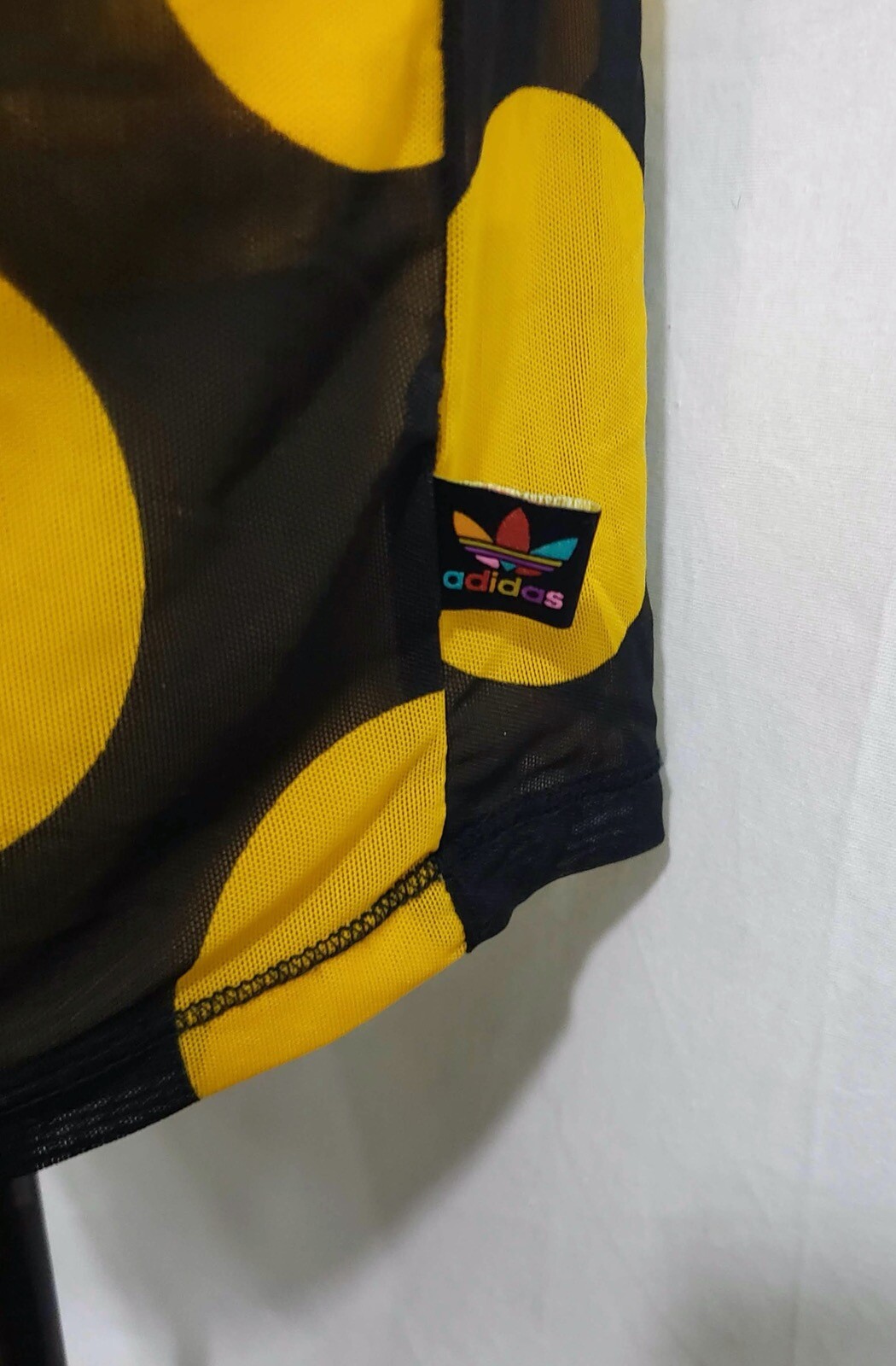 Mens Adidas x Pharrell Williams yellow polka dot tank top t-shirt jersey Small gallery
