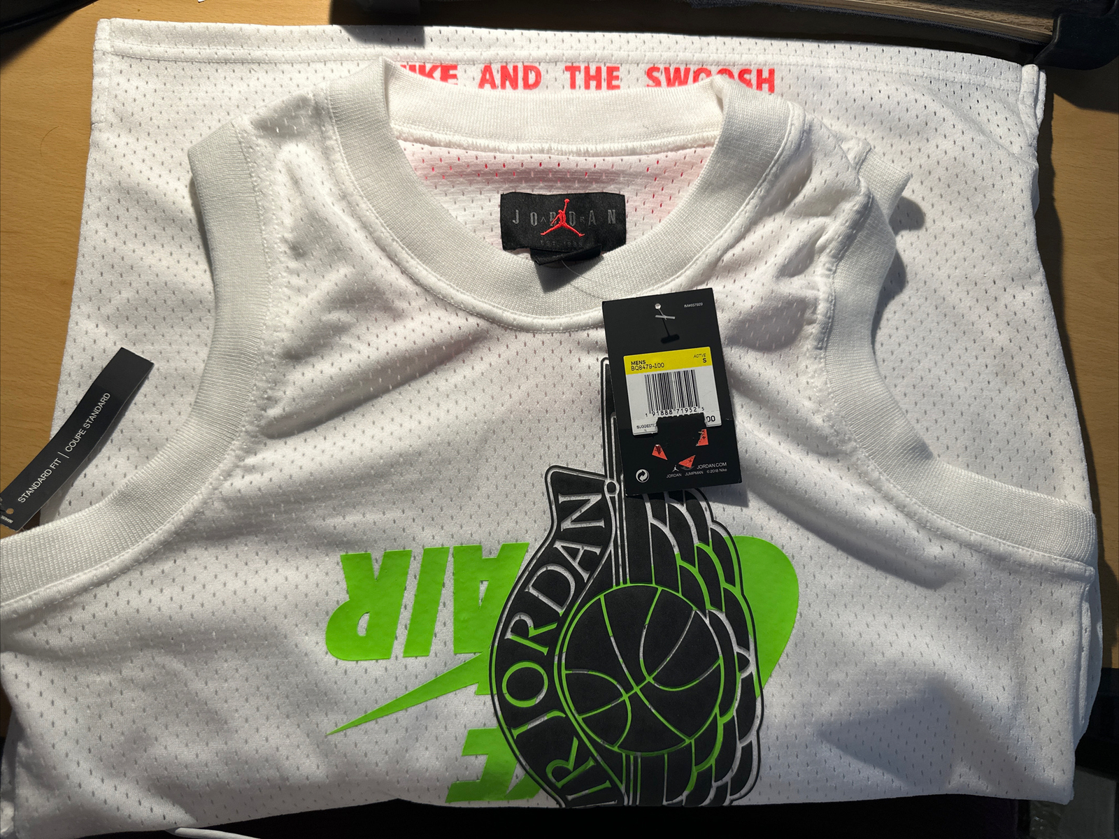 NIKE/JORDAN Jumpman Wings Classic Mesh Jersey BQ8479-100 White S New with Tags gallery