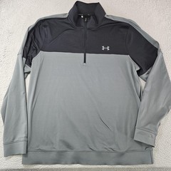 Under Armour Pullover Mens Large Gray Black 1/4 Zip Golf Storm Water Resistant