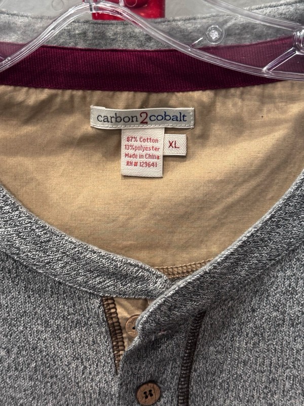 Carbon 2 Cobalt Unique Button SWEATER Shirt XL Extra Large gallery