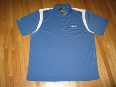 Men’s XL Lt. Blue & White Izod Swingflex X-treme Function Cool-FX Golf SS Shirt