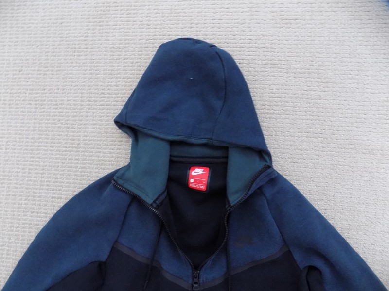 MENS S SMALL NIKE TECH FLEECE WINDRUNNER HOODIE JACKET JUNGLE GREEN BLACK 885904 gallery