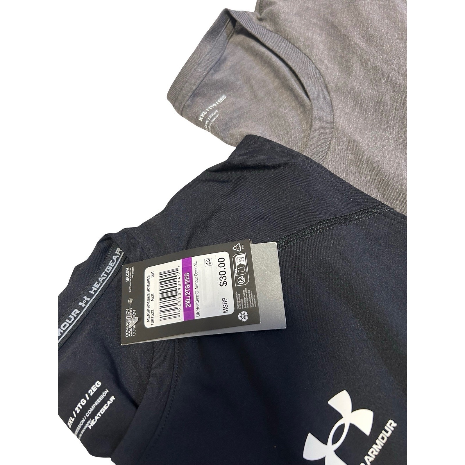 Under Armour HeatGear Compression Tank & Tee Set Gray Black XXL NWT gallery