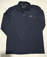 Under Armour Heat Gear Quarter Zip Shirt Fitted Men’s Size XL Black Heathered