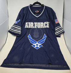 JWM U.S. Air Force Wings Logo Men Blue Football Jersey Top MEDIUM BRAND NEW