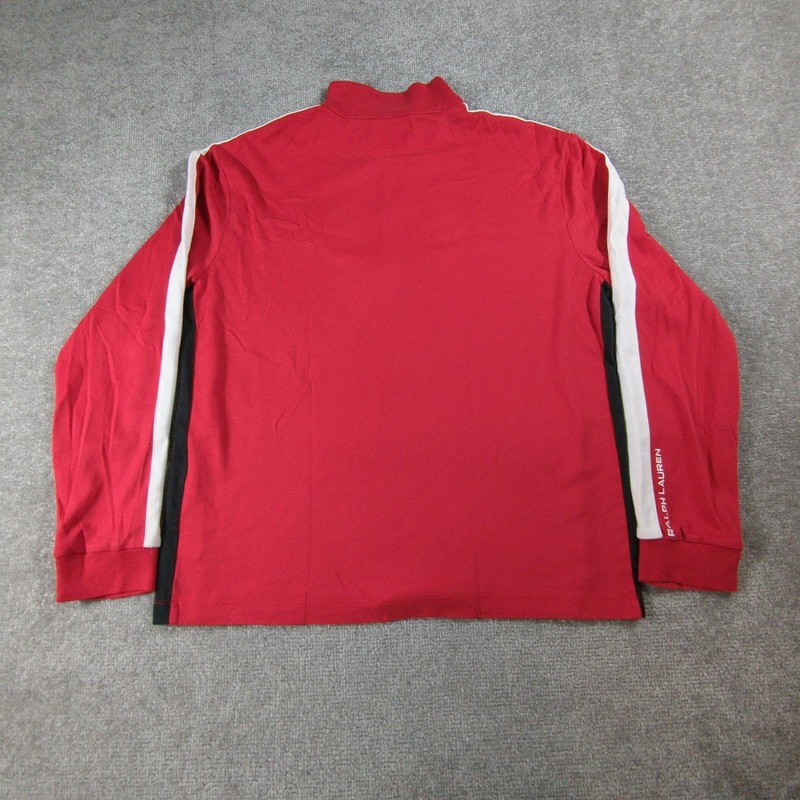 Polo Ralph Lauren Pullover Mens Large Red Pima Soft 1/4 Zip Long Sleeve Top gallery