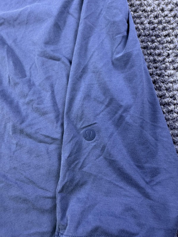 Lululemon Shirt Mens Large Blue Long Sleeve Henley Athletic Tee Running Gym gallery