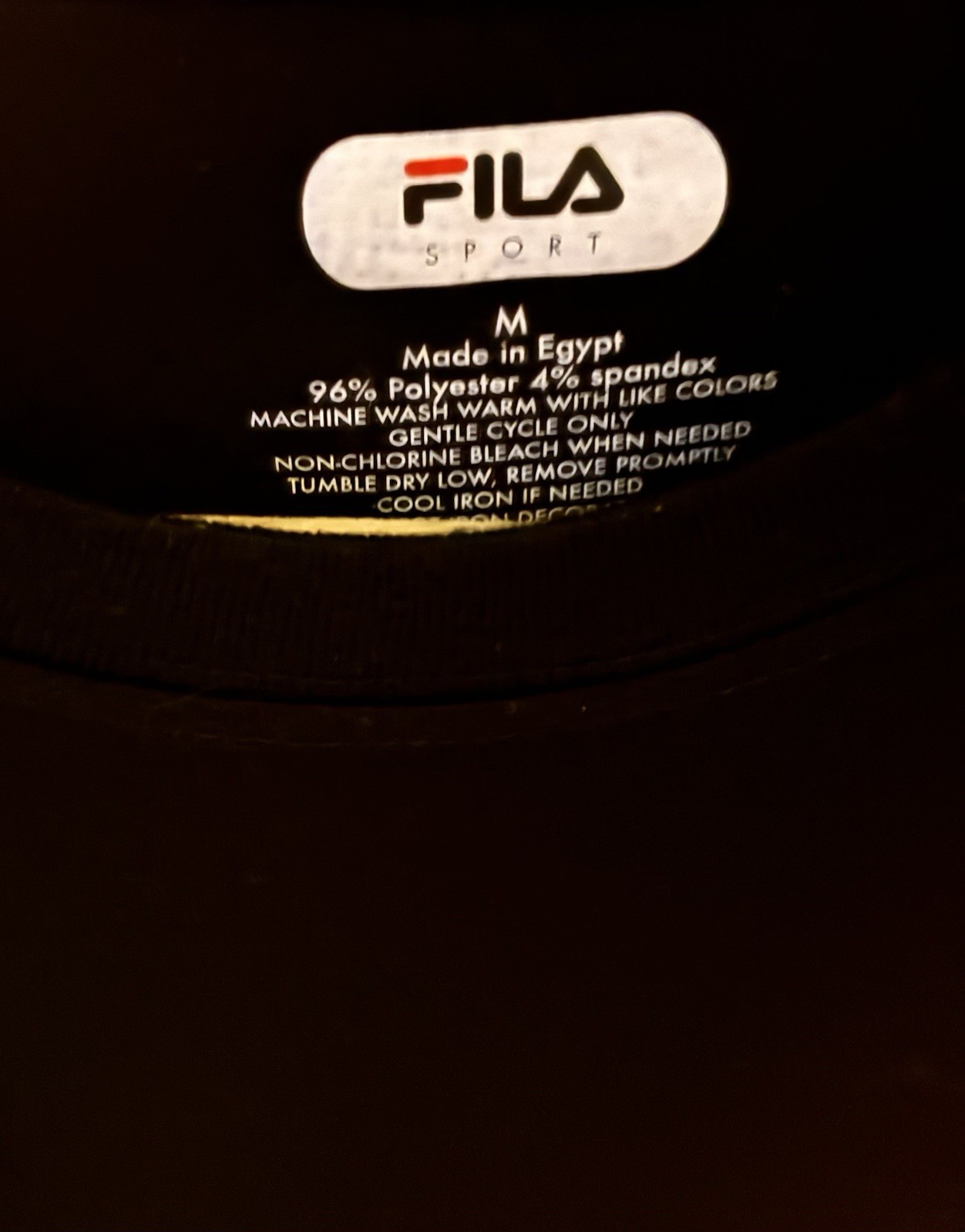 FILA Sport Men's M Black Short Sleeve Crew Neck T-Shirt Polyester/Spandex Logo gallery