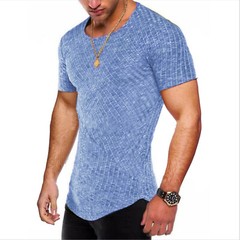 Men Casual Sport Round Neck Short Sleeve Slim Fit Top T-Shirt Muscle Gym Active