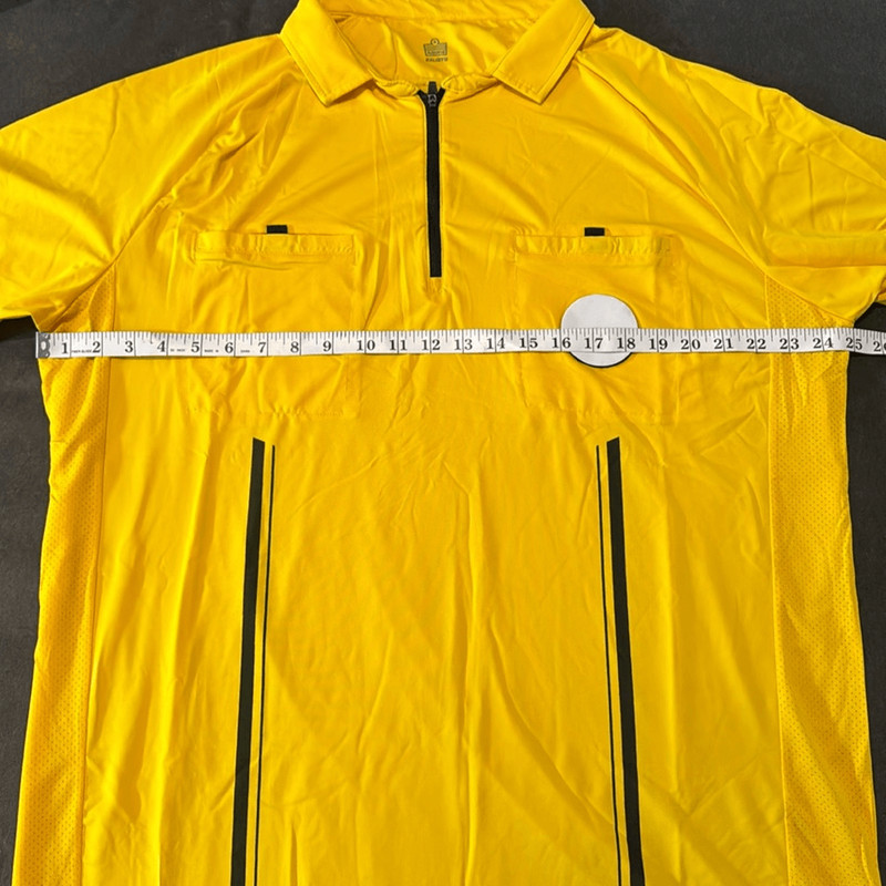 Admiral Mens Gold Authentic Referee Jersey Short Sleeve Front 1/2 Zip Size XXL gallery