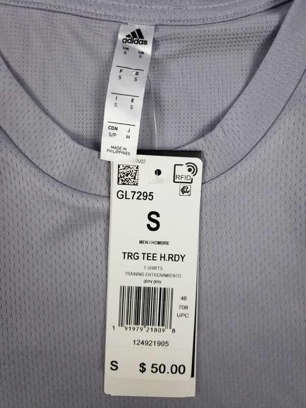 Adidas Men's HEAT.RDY Gray Training Tee - Size Small (GL7295) MSRP $50 gallery