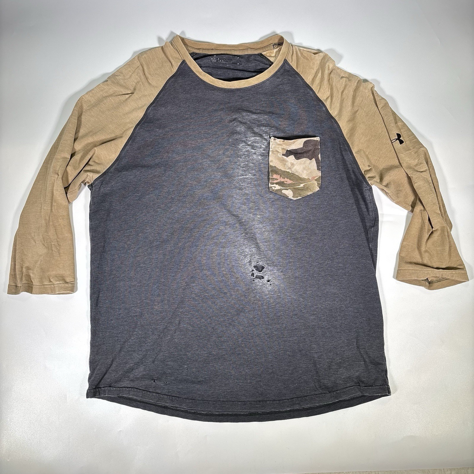 under armour Baseball Shirt Thrashed Distressed Men Size Large Grunge Streetwear gallery