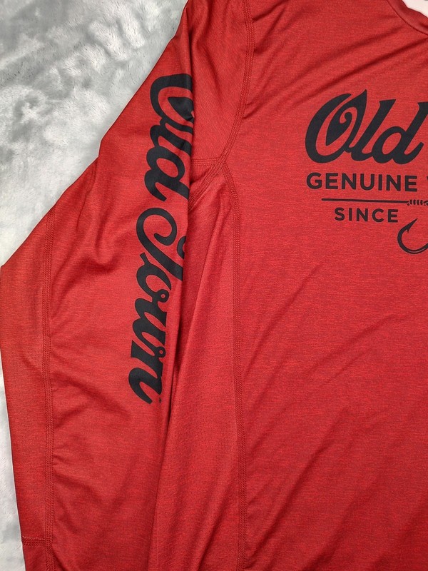 Old Town Shirt Mens Large Red Long Sleeve Fishing Watercraft Graphic Performance gallery