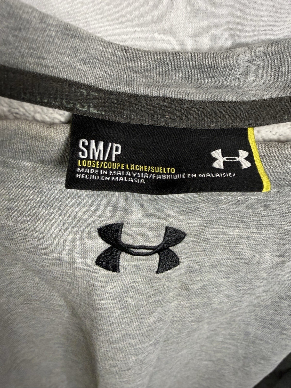 Under Armour Men's Long Sleeve Crew Neck Loose Fit Cotton Blend Logo Gray S gallery