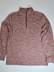 Guy Harvey 1/4 Zip Pullover Mens Medium Red White Space Dye Sport Fishing Gear