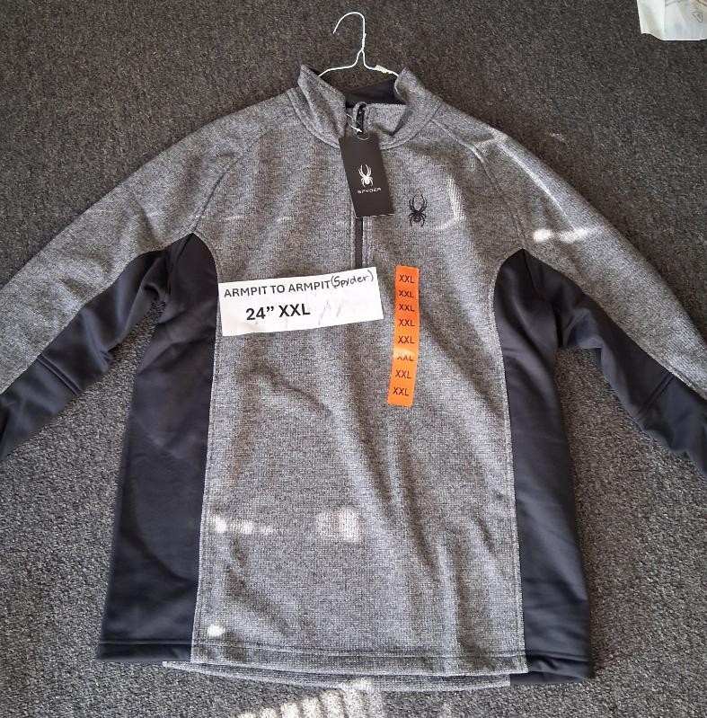 Spyder Half Zipper Pullover XXL Black Heather/Grey (Qty Avail) gallery