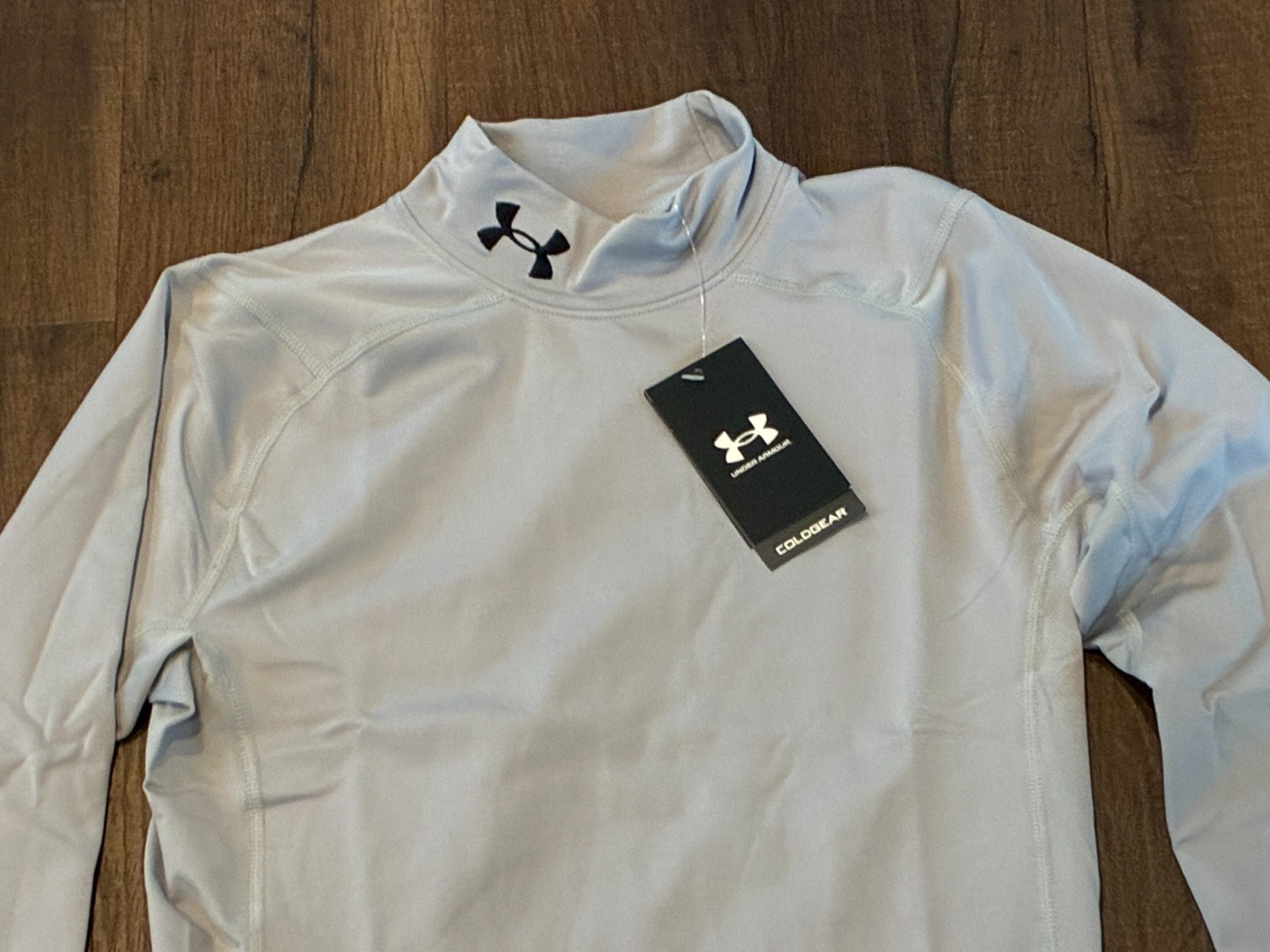 NWT Mens L Under Armour ColdGear Compression Mock Long Sleeve Shirt Tights Large gallery