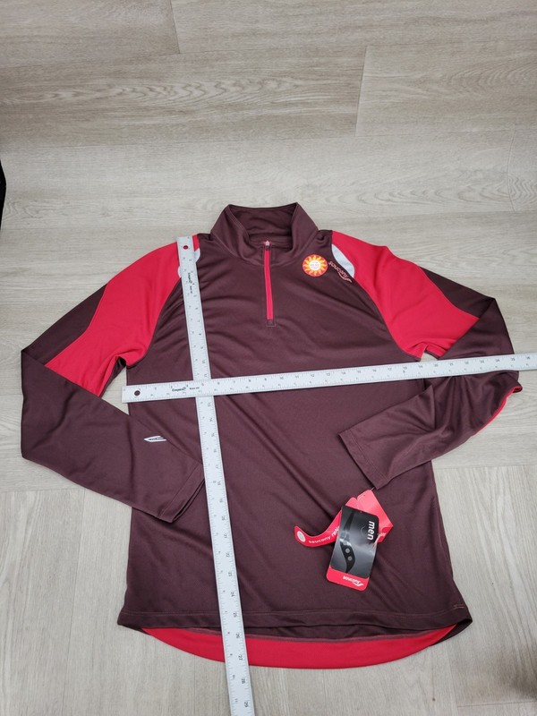 NWT Saucony EPIC 1/4 Zip Running Pullover Men's M Brown Red Performance gallery