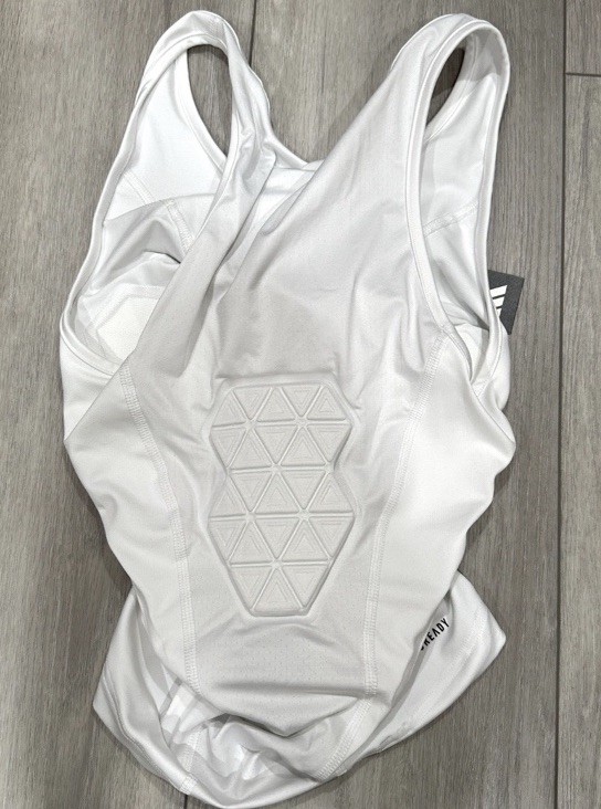 $80 NEW Adidas Padded Tank Top Men’s White Compression Sports Training Shirt 2XL gallery