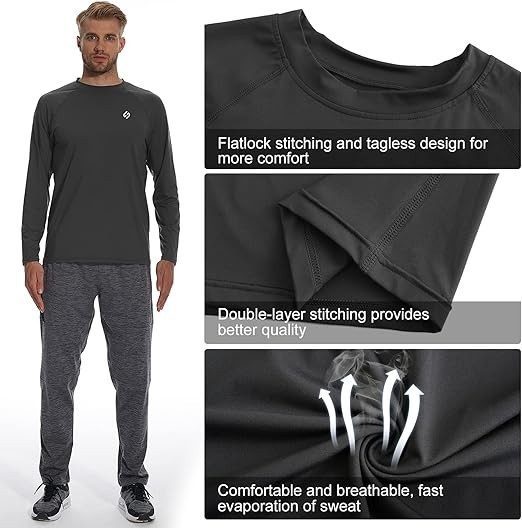 HODOSPORTS Men's (S) UPF 50+ Sun Protection Shirts Long Sleeve Rash Guard gallery