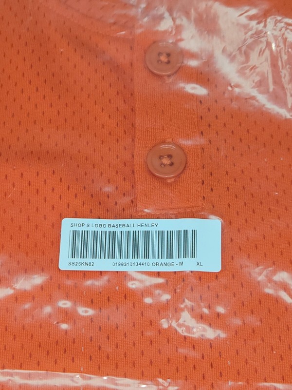 Supreme Shop S Logo Baseball Henley Orange Milan SS26 Size XL - Brand New Sealed gallery