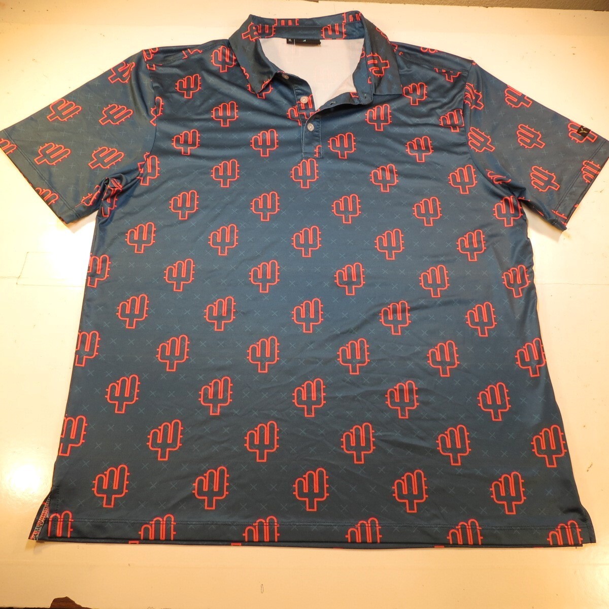 YATTA GOLF CACTUS DESERT HEAT GOLFING GOLF POLO SHIRT Mens XL Blue gallery