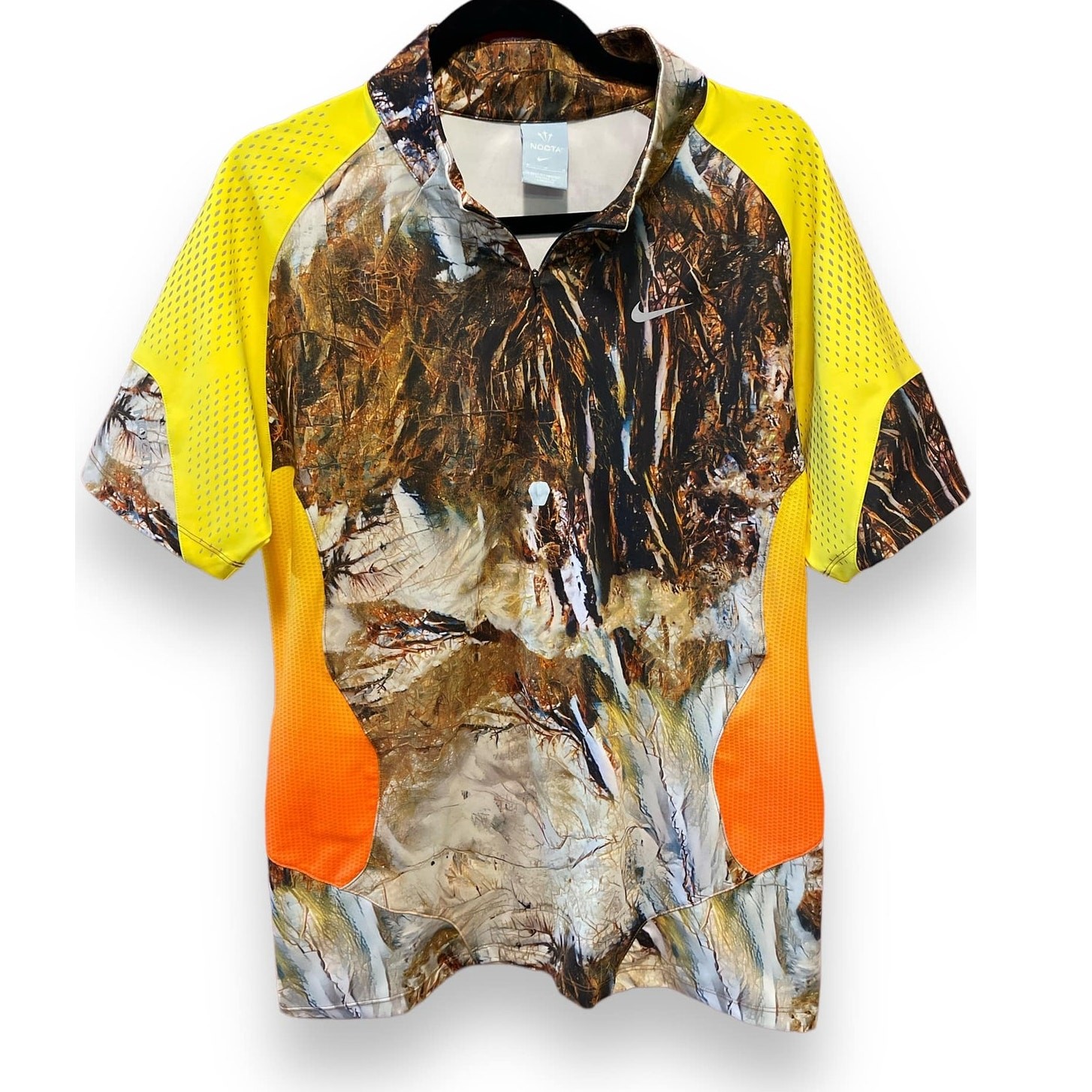 New Nike M Nocta Camo Yellow/Orange Colorway Tempo Half Zip Running Top Shirt gallery