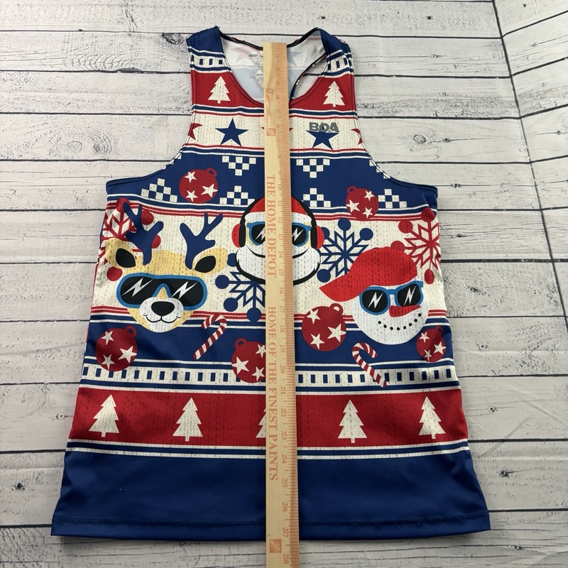 BOA Sleeveless Christmas USA Singlet Men's Medium Red White Blue gallery