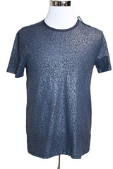 Elevenparis Men’s Blue Crackle Coated Graphic T-Shirt NWT Size Medium
