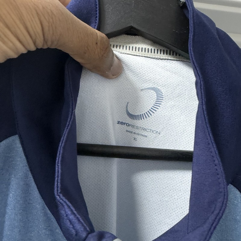 Zero Restriction 1/4 Zip Pullover Men's Size: XL Blue Golf Sweater Preppy gallery