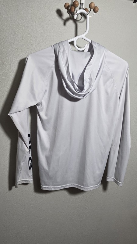 Columbia YOUTH L White Pullover Hoodie Long Sleeve Polyester Solid Logo PFG gallery