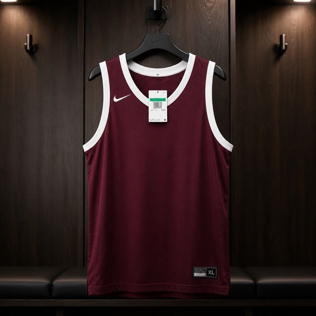 Nike Team Stock Dri-FIT Basketball Jersey Maroon/White #1228 gallery