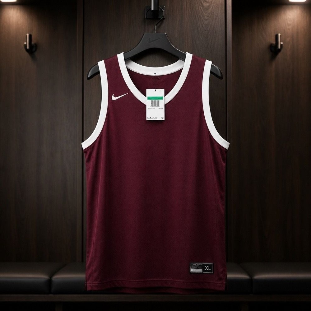 Nike Team Stock Dri-FIT Basketball Jersey Maroon/White #1228