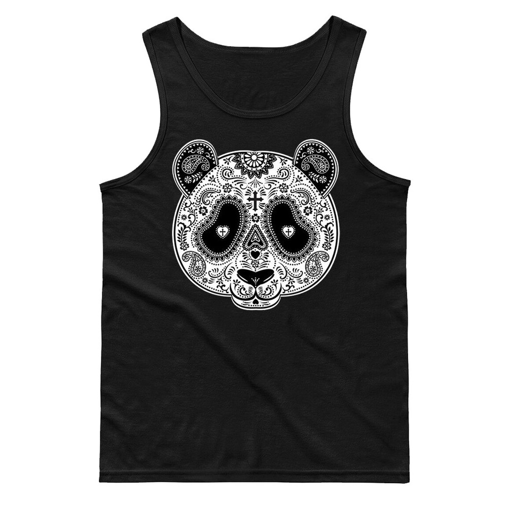 🔥 Sugar Skull Panda Bear Men's Tank top Day of the Dead los muertos Tribal gift
