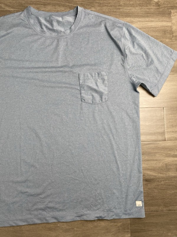 VUORI Tradewind Performance Tee Men 2XL XXL Blue Gym Shirt Yoga Pocket gallery